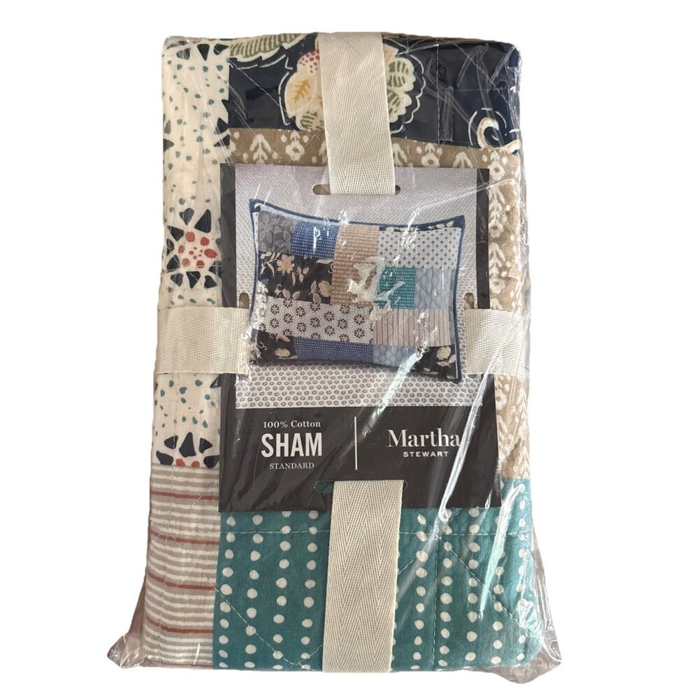 Martha Stewart Contrast Patchwork Cotton Standard Sham T410101111